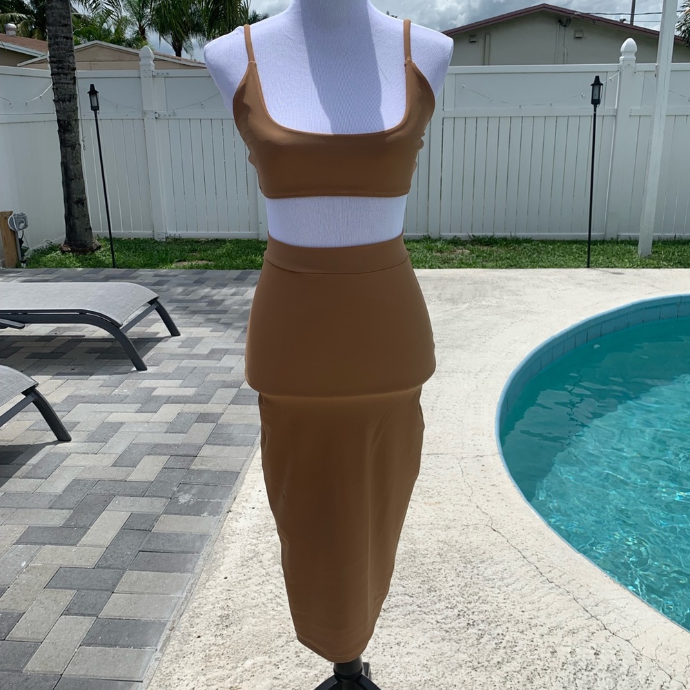 Tan two piece